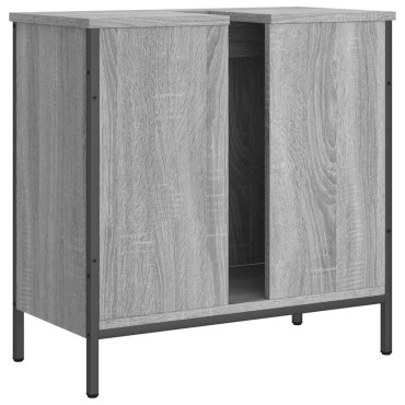 vidaXL Ντουλάπι Νιπτήρα Μπάνιου Γκρι Sonoma 60x30x60cm Επεξ. Ξύλο 1 τεμ.