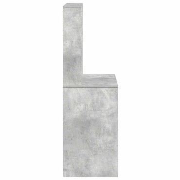 vidaXL Γραφείο με Ράφια Γκρι Σκυροδέματος 100x45x140cm Επεξεργ. Ξύλο 1 τεμ.