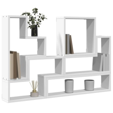 vidaXL Ραφιέρα Τοίχου Λευκό 96x12x64cm από Επεξεργασμένο Ξύλο 1 τεμ.
