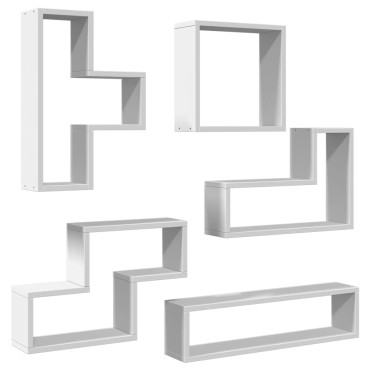 vidaXL Ραφιέρα Τοίχου Λευκό 96x12x64cm από Επεξεργασμένο Ξύλο 1 τεμ.