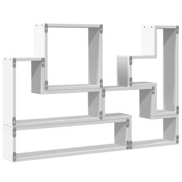 vidaXL Ραφιέρα Τοίχου Λευκό 96x12x64cm από Επεξεργασμένο Ξύλο 1 τεμ.