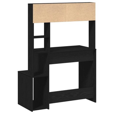 vidaXL Γραφείο με Ράφια Μαύρο 100x45x140cm από Επεξεργασμένο Ξύλο 1 τεμ.