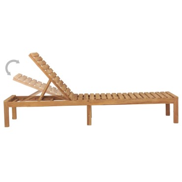 vidaXL Ξαπλώστρα από Μασίφ Ξύλο Teak 60x200x30cm 1 τεμ.