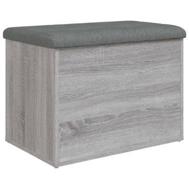vidaXL Παγκάκι Αποθήκευσης Γκρι Sonoma 62x42x45cm Επεξεργασμένο Ξύλο 1 τεμ.