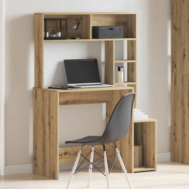 vidaXL Γραφείο με Ράφια Αρτισιανή Δρυς 100x45x140cm Επεξεργασμένο Ξύλο 1 τεμ.