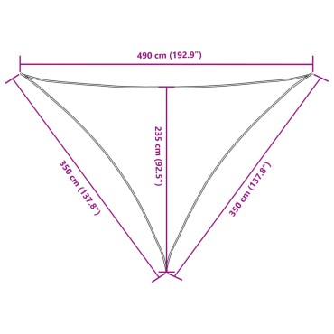 vidaXL Πανί Σκίασης Τρίγωνο Ανθρακί 3,5x3,5x4,9 μ. από Ύφασμα Oxford