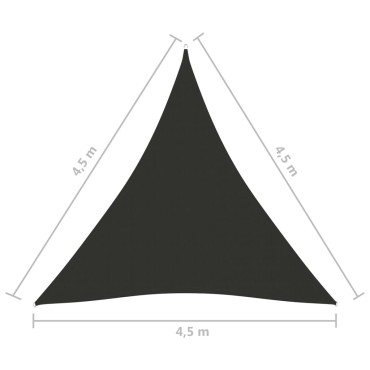 vidaXL Πανί Σκίασης Τρίγωνο Ανθρακί 4,5x4,5x4,5 μ. από Ύφασμα Oxford