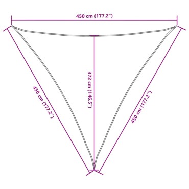 vidaXL Πανί Σκίασης Τρίγωνο Ανθρακί 4,5x4,5x4,5 μ. από Ύφασμα Oxford