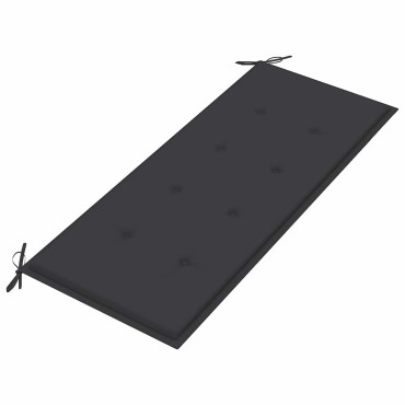 vidaXL Παγκάκι Κήπου Στοιβαζόμενο Μασίφ Ξύλο Teak & Μαξιλάρι 128,5x57,5x90cm 1 τεμ.