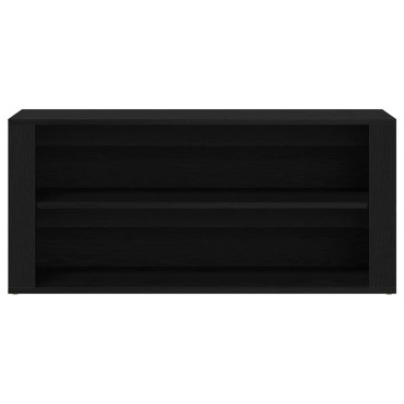 vidaXL Παγκάκι Παπουτσιών Μαύρο Δρυς 100x35x45cm από Τεχνητό Ξύλο
