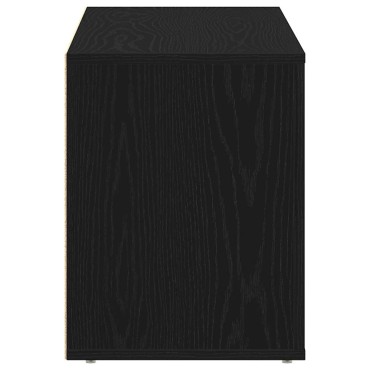 vidaXL Παγκάκι Παπουτσιών Μαύρο Δρυς 100x35x45cm από Τεχνητό Ξύλο