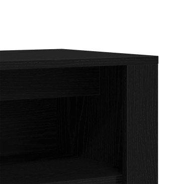 vidaXL Παγκάκι Παπουτσιών Μαύρο Δρυς 100x35x45cm από Τεχνητό Ξύλο