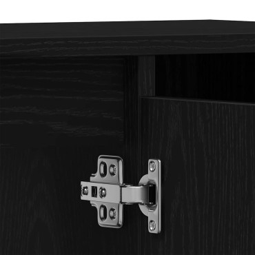 vidaXL Ντουλάπι Νιπτήρα Μαύρο Δρυς 80x33x60cm από Τεχνητό Ξύλο 1 τεμ.