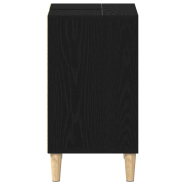 vidaXL Ντουλάπι Νιπτήρα Μαύρο Δρυς 80x33x60cm από Τεχνητό Ξύλο 1 τεμ.