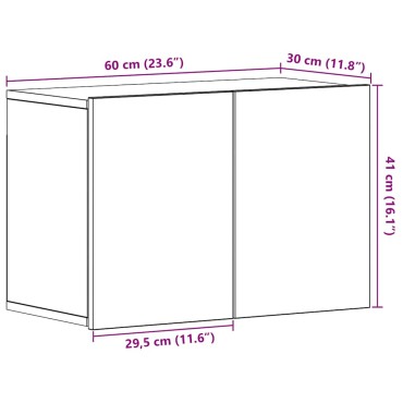 vidaXL Έπιπλο Τηλεόρασης Μαύρο Δρυς 60x30x41cm από Τεχνητό Ξύλο