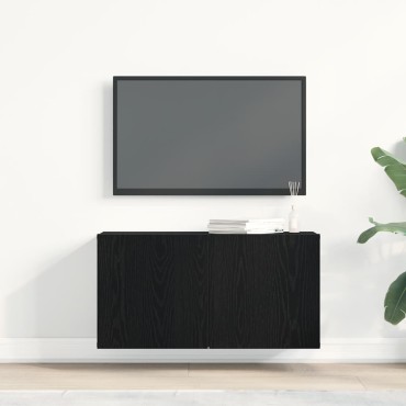 vidaXL Έπιπλο Τηλεόρασης Μαύρο Δρυς 80x30x41cm από Τεχνητό Ξύλο