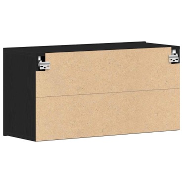 vidaXL Έπιπλο Τηλεόρασης Μαύρο Δρυς 80x30x41cm από Τεχνητό Ξύλο