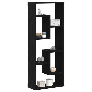 vidaXL Ράφι Τοίχου Μαύρη Δρυς 36x16x90cm από Τεχνητό Ξύλο 1 τεμ.