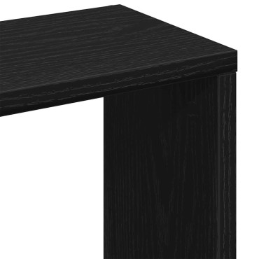 vidaXL Ράφι Τοίχου Μαύρη Δρυς 36x16x90cm από Τεχνητό Ξύλο 1 τεμ.