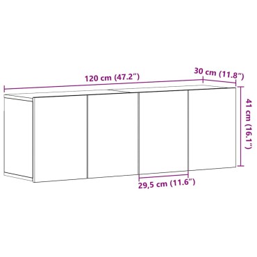 vidaXL Ντουλάπια Τηλεόρασης 2 τεμ. Μαύρο Δρυς 120x30x41cm από Τεχνητό Ξύλο