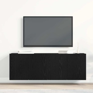 vidaXL Ντουλάπια Τηλεόρασης 2 τεμ. Μαύρο Δρυς 120x30x41cm από Τεχνητό Ξύλο