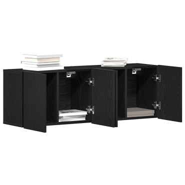 vidaXL Ντουλάπια Τηλεόρασης 2 τεμ. Μαύρο Δρυς 120x30x41cm από Τεχνητό Ξύλο