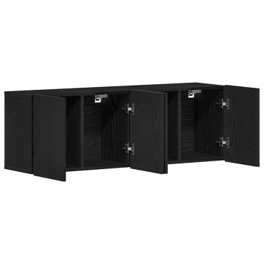 vidaXL Ντουλάπια Τηλεόρασης 2 τεμ. Μαύρο Δρυς 120x30x41cm από Τεχνητό Ξύλο