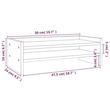vidaXL Βάση Οθόνης 50 x 24 x 16 εκ. από Μασίφ Ξύλο Πεύκου