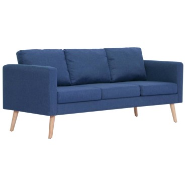 vidaXL Σετ Σαλονιού 2 τεμ. Μπλε Υφασμάτινο 116x70x73cm  Διθέσιος Τριθέσιος