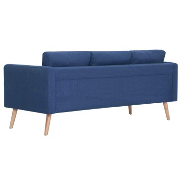 vidaXL Σετ Σαλονιού 2 τεμ. Μπλε Υφασμάτινο 116x70x73cm  Διθέσιος Τριθέσιος