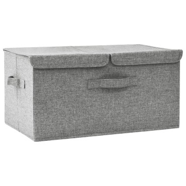 vidaXL Κουτί Αποθήκευσης Γκρι 50 x 30 x 25 εκ. Υφασμάτινο