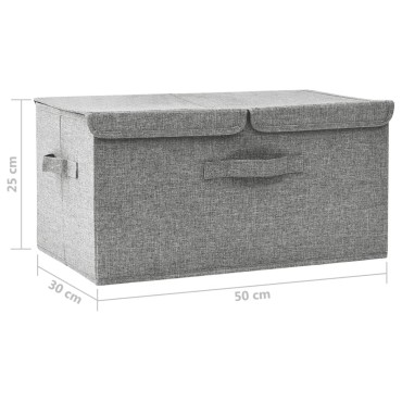 vidaXL Κουτί Αποθήκευσης Γκρι 50 x 30 x 25 εκ. Υφασμάτινο