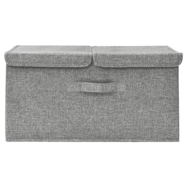 vidaXL Κουτί Αποθήκευσης Γκρι 50 x 30 x 25 εκ. Υφασμάτινο