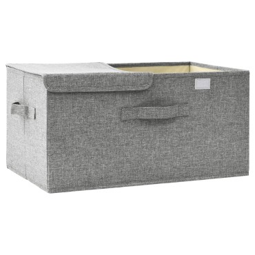 vidaXL Κουτί Αποθήκευσης Γκρι 50 x 30 x 25 εκ. Υφασμάτινο