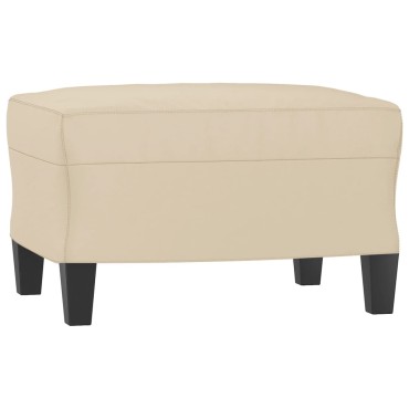 vidaXL Υποπόδιο Κρεμ 60x50x41cm από Ύφασμα Μικροϊνών 1 τεμ.