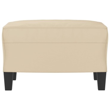 vidaXL Υποπόδιο Κρεμ 60x50x41cm από Ύφασμα Μικροϊνών 1 τεμ.