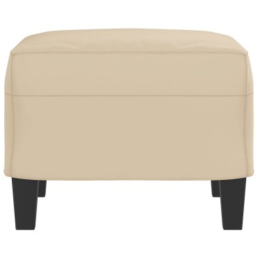 vidaXL Υποπόδιο Κρεμ 60x50x41cm από Ύφασμα Μικροϊνών 1 τεμ.