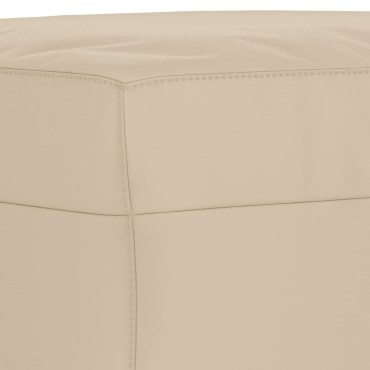 vidaXL Υποπόδιο Κρεμ 60x50x41cm από Ύφασμα Μικροϊνών 1 τεμ.