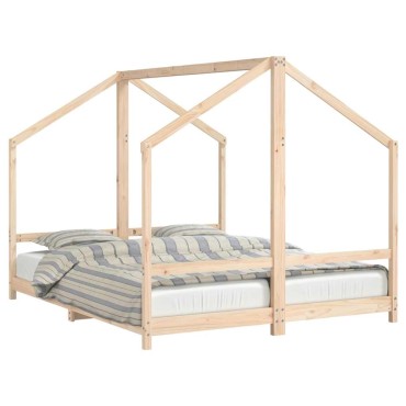 vidaXL Πλαίσιο Παιδικού Κρεβατιού 2x(80x200)cm από Μασίφ Ξύλο Πεύκου 1 τεμ. - Μονό