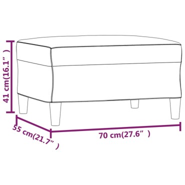 vidaXL Υποπόδιο Κρεμ 70x55x41cm από Συνθετικό Δέρμα 1 τεμ.