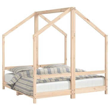 vidaXL Πλαίσιο Παιδικού Κρεβατιού 2x(70x140)cm από Μασίφ Ξύλο Πεύκου 1 τεμ. - Μονό