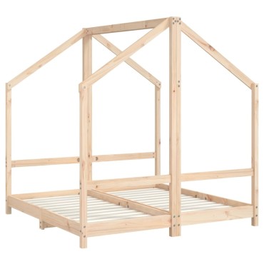 vidaXL Πλαίσιο Παιδικού Κρεβατιού 2x(70x140)cm από Μασίφ Ξύλο Πεύκου 1 τεμ. - Μονό