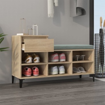 vidaXL Παπουτσοθήκη Sonoma Δρυς 102x36x60cm από Επεξεργασμένο Ξύλο