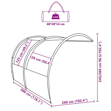 vidaXL Τέντα ανθεκτική στο νερό Πράσινο 260 x 300 x 260 εκ