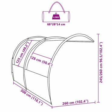 vidaXL Τέντα ανθεκτική στο νερό Πράσινο 260 x 300 x 260 εκ