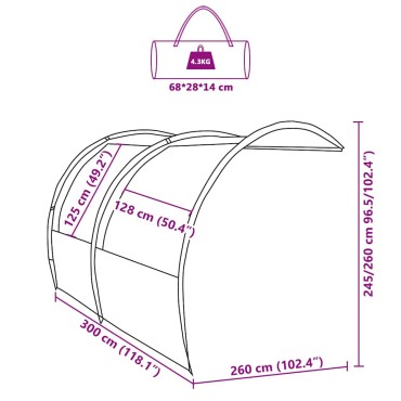 vidaXL Τέντα ανθεκτική στο νερό άτομο 260 x 300 x 260 εκ Αδιάβροχο