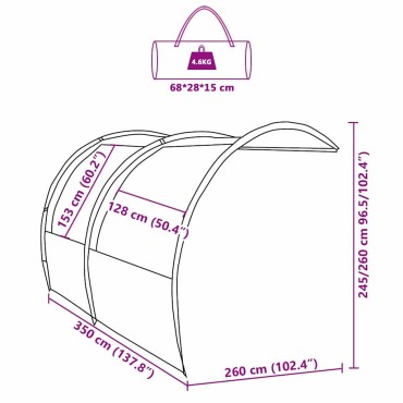 vidaXL Τέντα ανθεκτική στο νερό Πράσινο 260 x 350 x 260 εκ
