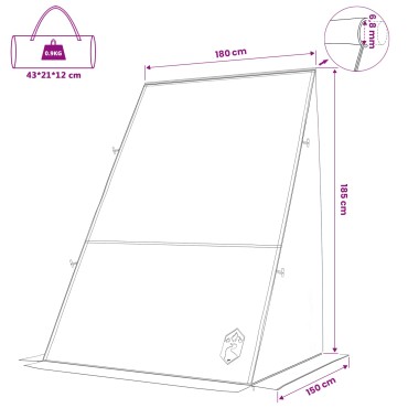 vidaXL Σκηνή για πόρτ μπαγκάζ Μπλε 180/190 x 150 x 230 εκ ταφτάς
