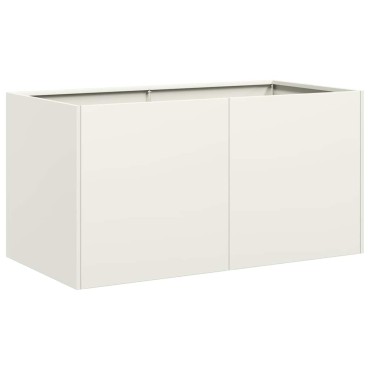 vidaXL Ζαρντινιέρα Λευκή 80x40x40 εκ. από Χάλυβα Ψυχρής Έλασης