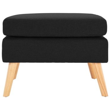 vidaXL Σκαμπό/Υποπόδιο Μαύρο Υφασμάτινο 54x54x43,5cm 1 τεμ.
